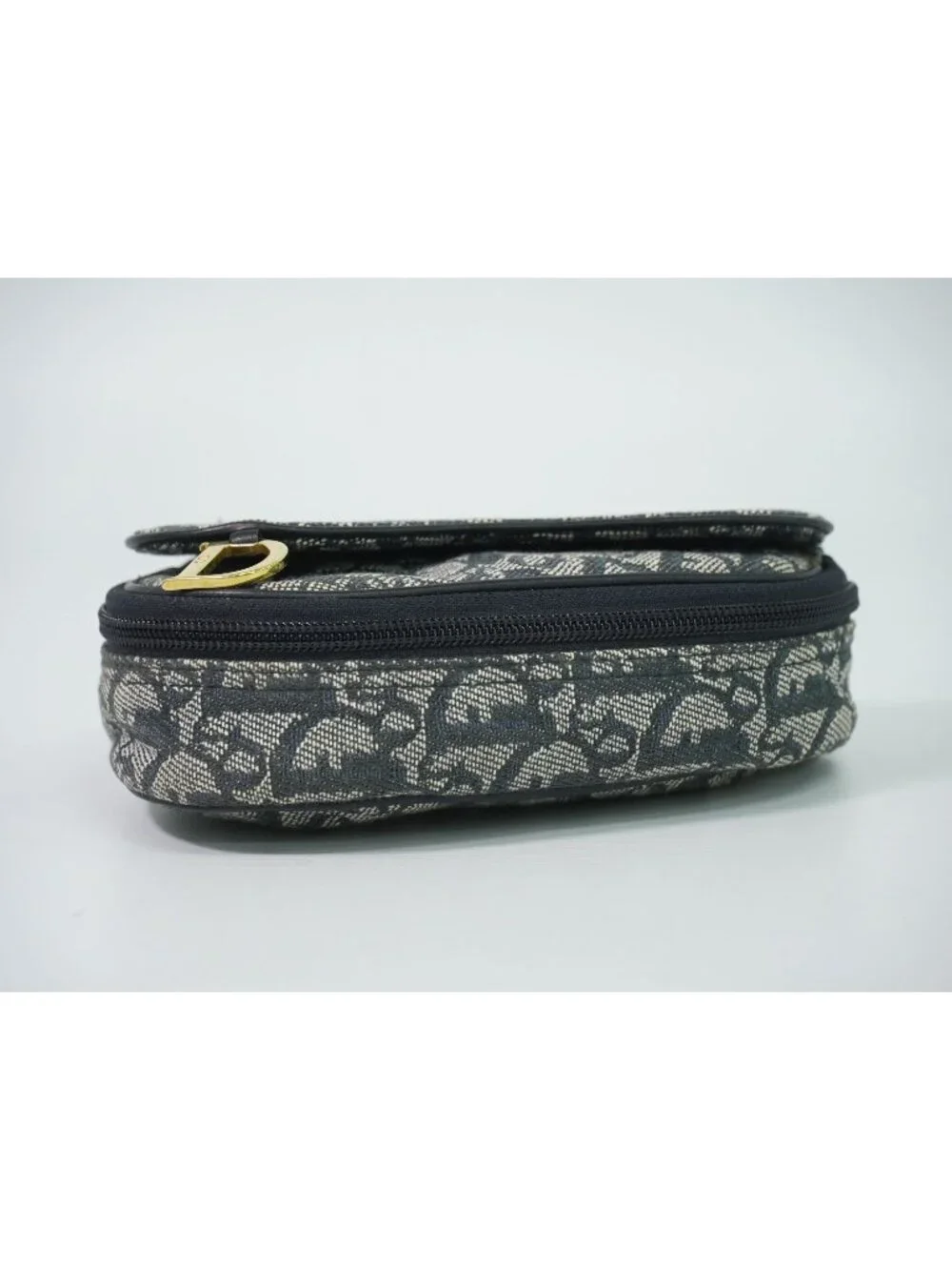 Dior Saddle Trotter Pouch Case Canvas Navy